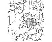 Coloriage de noel animaux