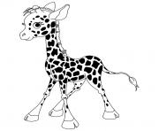 Coloriage bebe girafe debout