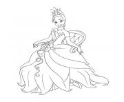 Coloriage princesse et la grenouille