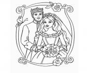 Coloriage mariage barbie et ken