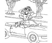 Coloriage voiture barbie