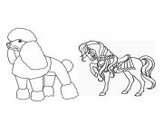 Coloriage chien et cheval