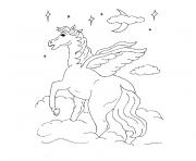 Coloriage cheval volant