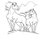 Coloriage chevaux spirit