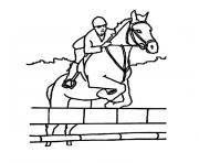 Coloriage cheval saut d obstacle