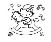 Coloriage hello kitty sur un cheval