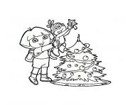 Coloriage de noel de dora