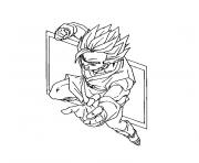 Coloriage dragon ball z super guerrier