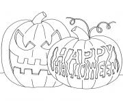 Coloriage citrouilles decorees happy halloween