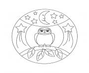 Coloriage mandala hibou