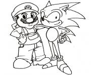 Coloriage mario sonic