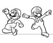 Coloriage mario et luigi dansent