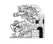 Coloriage bowser et mario