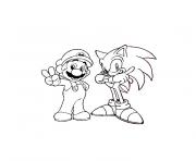 Coloriage mario et sonic