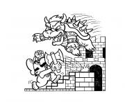 Coloriage mario et bowser