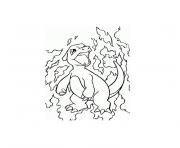 Coloriage pokemon dracaufeu en feu