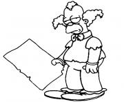 Coloriage krusty le clown simpson