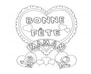 Coloriage coeur bonne fete maman