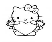 Coloriage coeur hello kitty