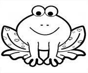 Coloriage grenouille coeurs