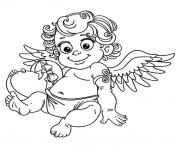 Coloriage petit ange avec un coeur