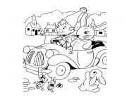 Coloriage oui oui voiture