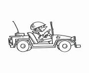 Coloriage voiture militaire