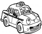 Coloriage dessin voiture taxi