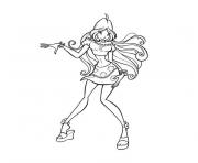 Coloriage winx flora