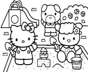 Coloriage hello kitty ses amis hello kitty