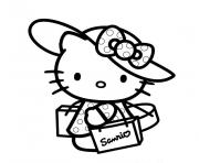 Coloriage hello kitty en vacance