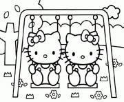 Coloriage hello kitty et mimi