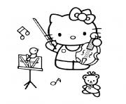 Coloriage hello kitty rock