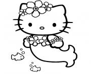 Coloriage hello kitty sirene