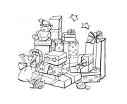 Coloriage de noel cadeaux