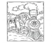 Coloriage noel train