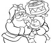 Coloriage pere noel drole