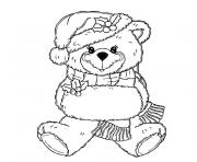 Coloriage noel nounours