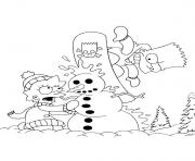 Coloriage noel des simpson