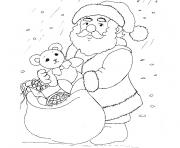 Coloriage pere noel et hotte