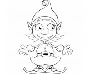 Coloriage decembre lutin de noel