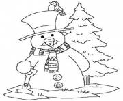 Coloriage noel bonhomme de neige facile