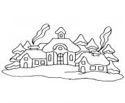 Coloriage noel paysage