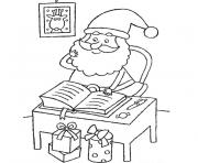 Coloriage pere noel repond aux lettres de decembre