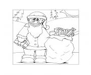 Coloriage pere noel cadeaux