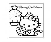 Coloriage de noel hello kitty