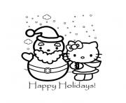 Coloriage de noel de hello kitty