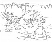 Coloriage le prince hans avec son cheval