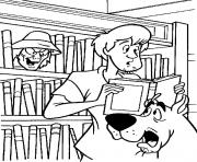 Coloriage Scoubidou et Sammy avec un livre