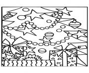 Coloriage sapin de noel cadeaux